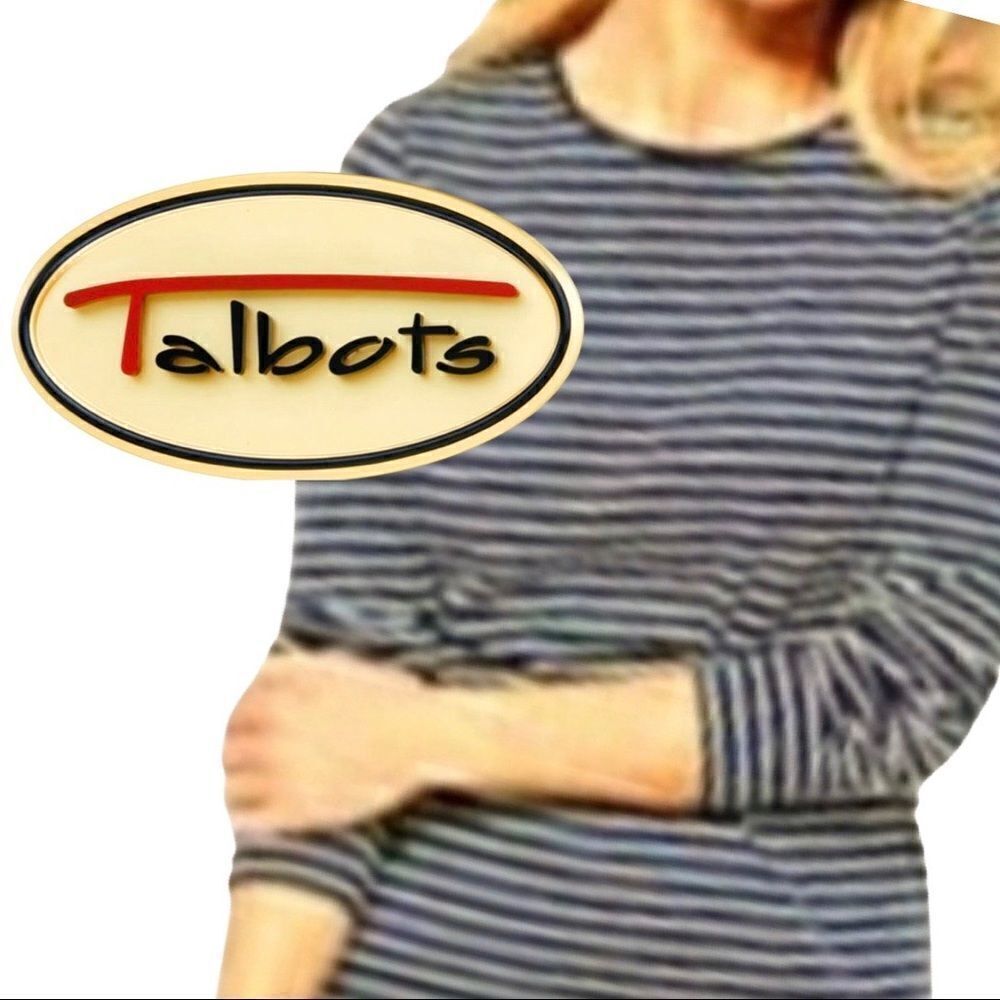 Talbots Striped Crew Neck Long Sleeve Top